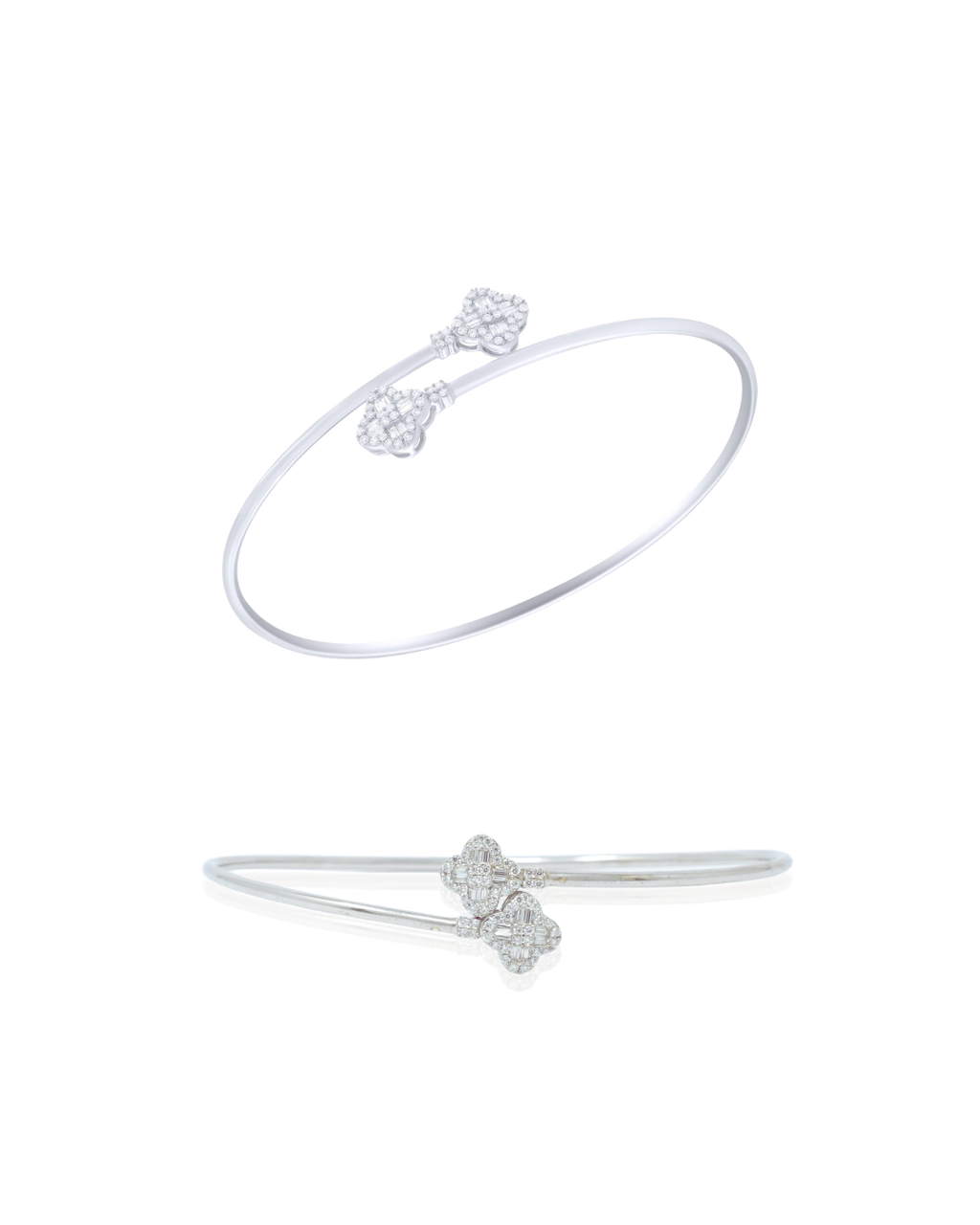 Clover Bloom Silver Ring & Bangle Set