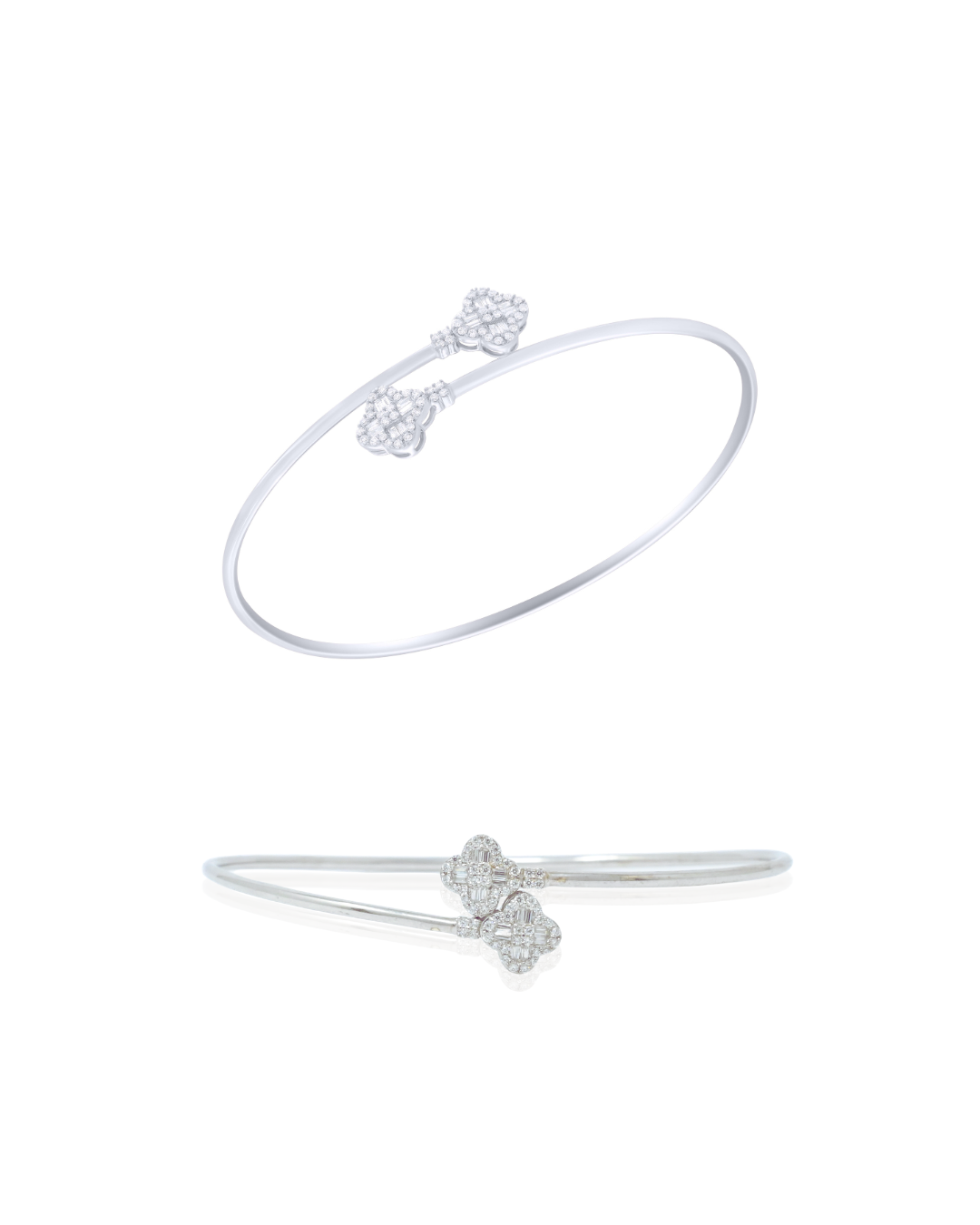 Clover Bloom Silver Ring & Bangle Set