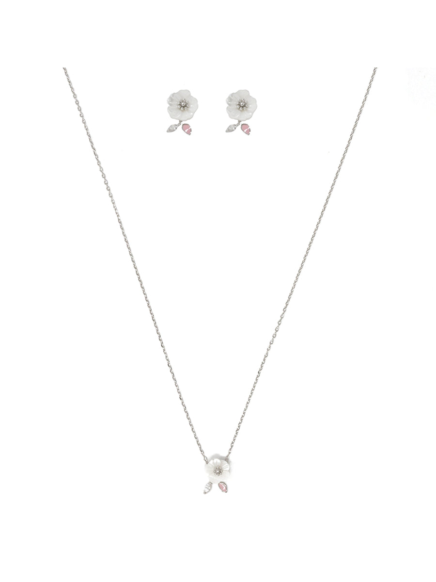 Snowdrop Blossom Pendant Set