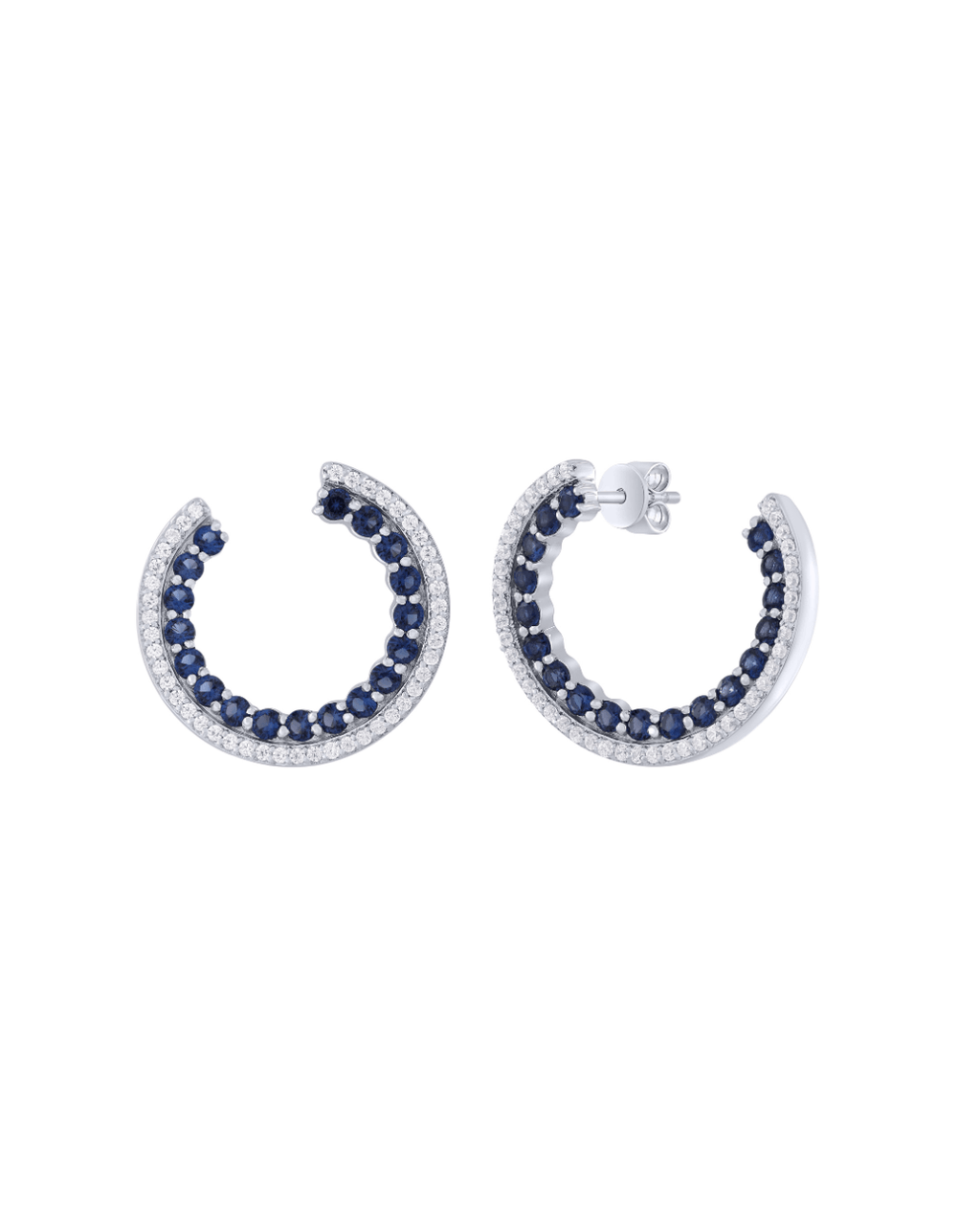 Qamar Sapphire Hoop Earrings