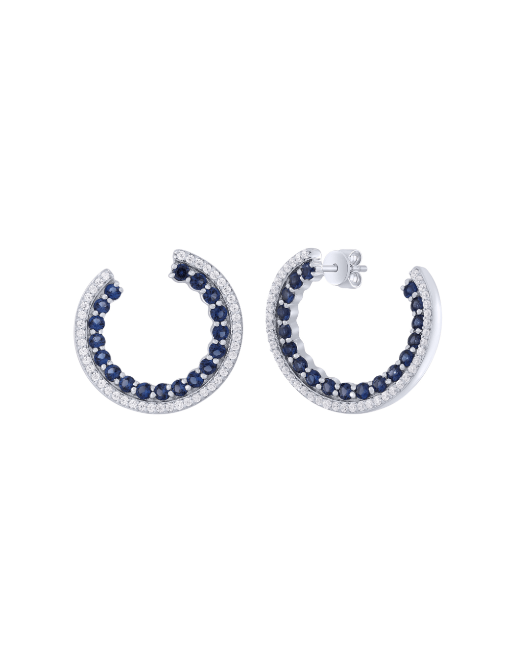 Qamar Sapphire Hoop Earrings