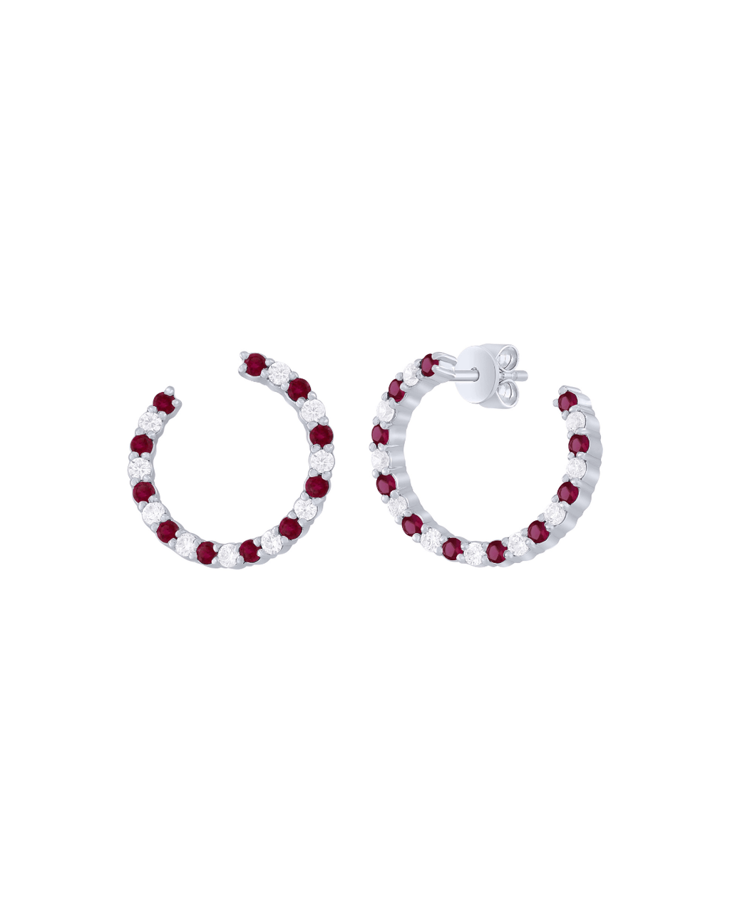 Elara Ruby Hoop Earrings
