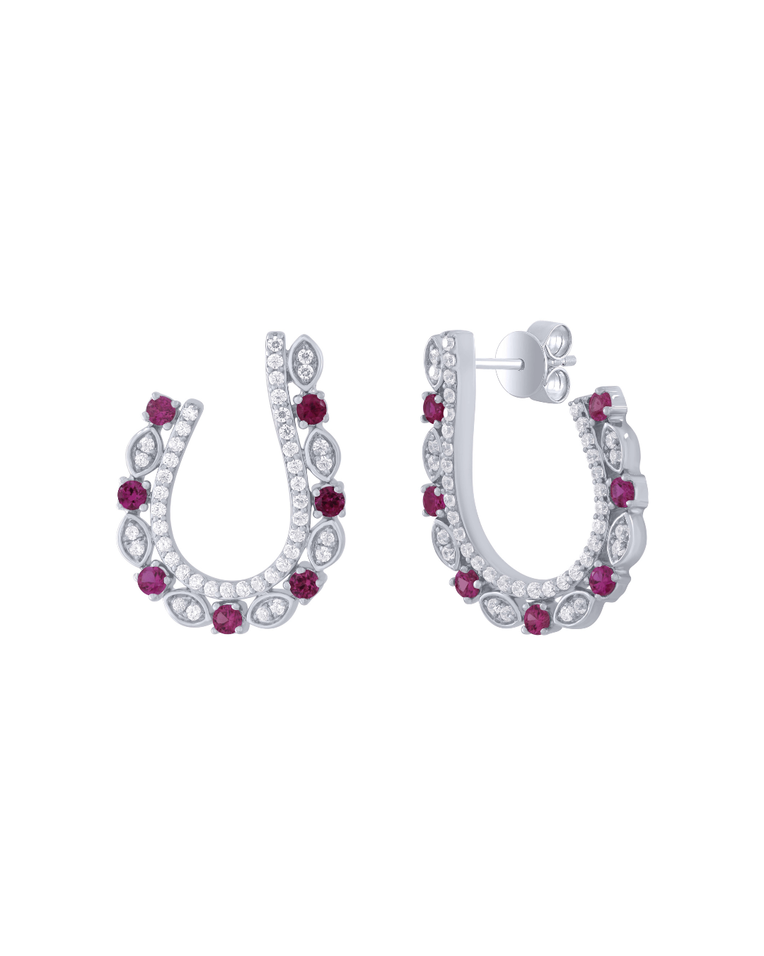 Aira Ruby Hoop Earrings