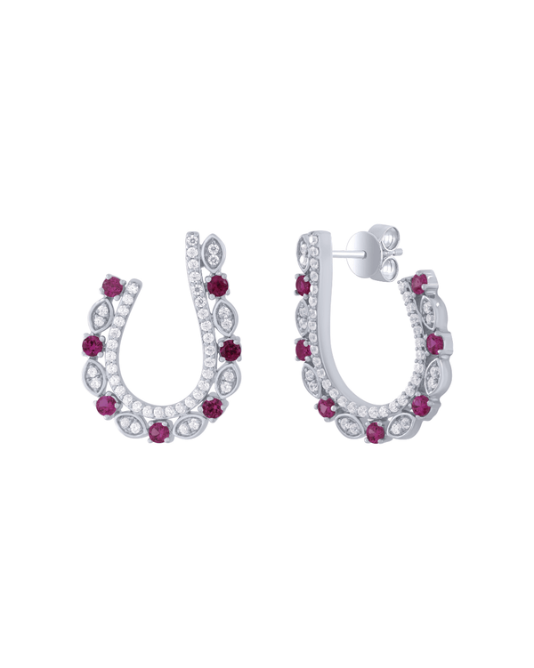 Aira Ruby Hoop Earrings