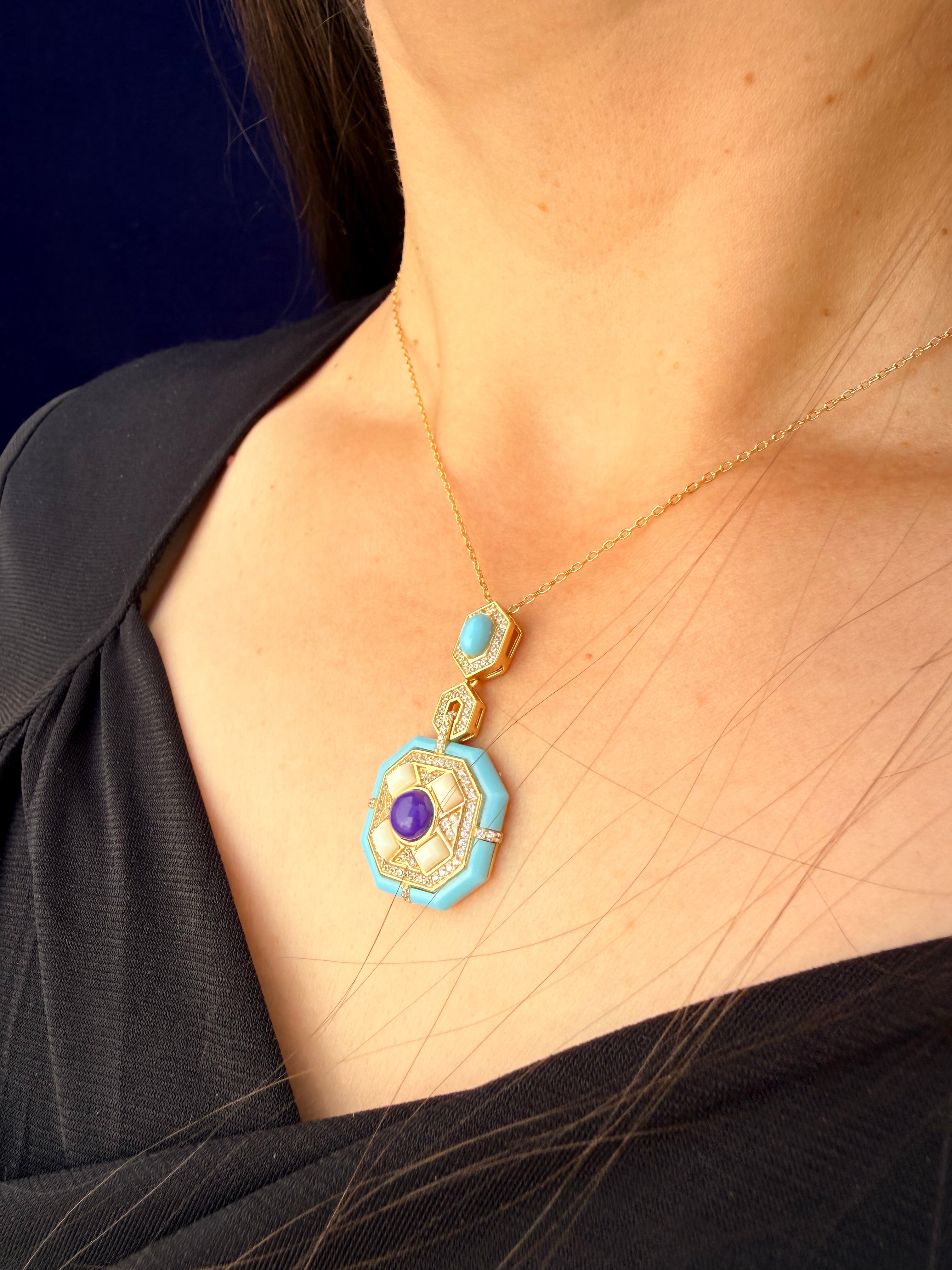 Azure Regal Pendant Necklace
