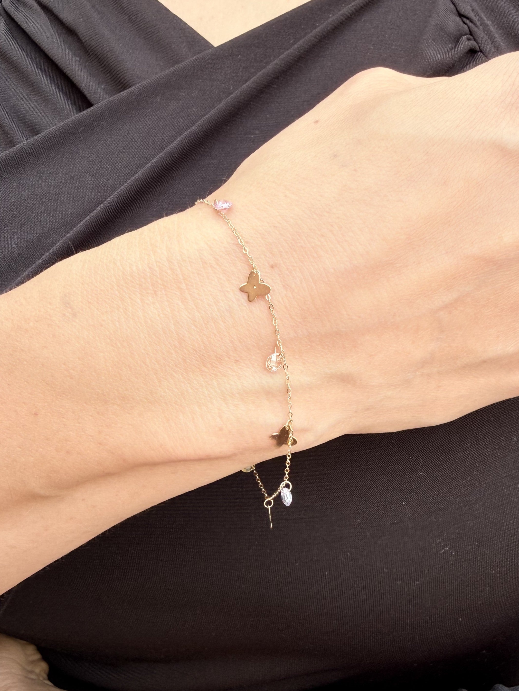 Blush Butterfly Gem Bracelet