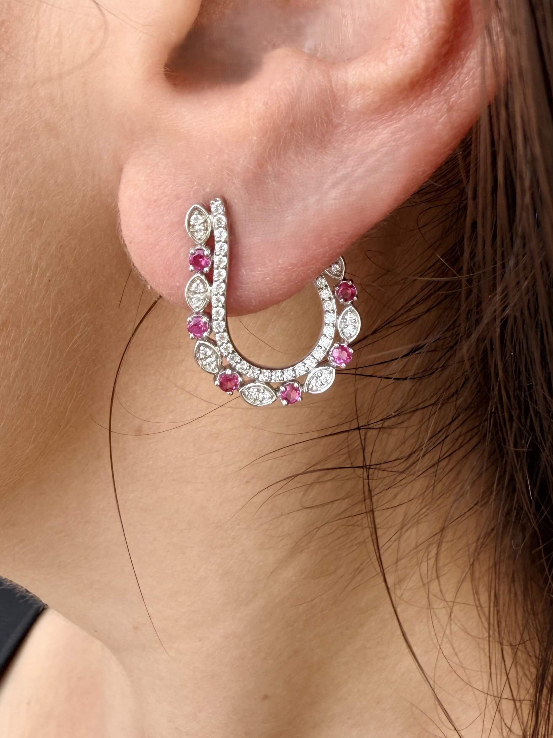 Aira Ruby Hoop Earrings