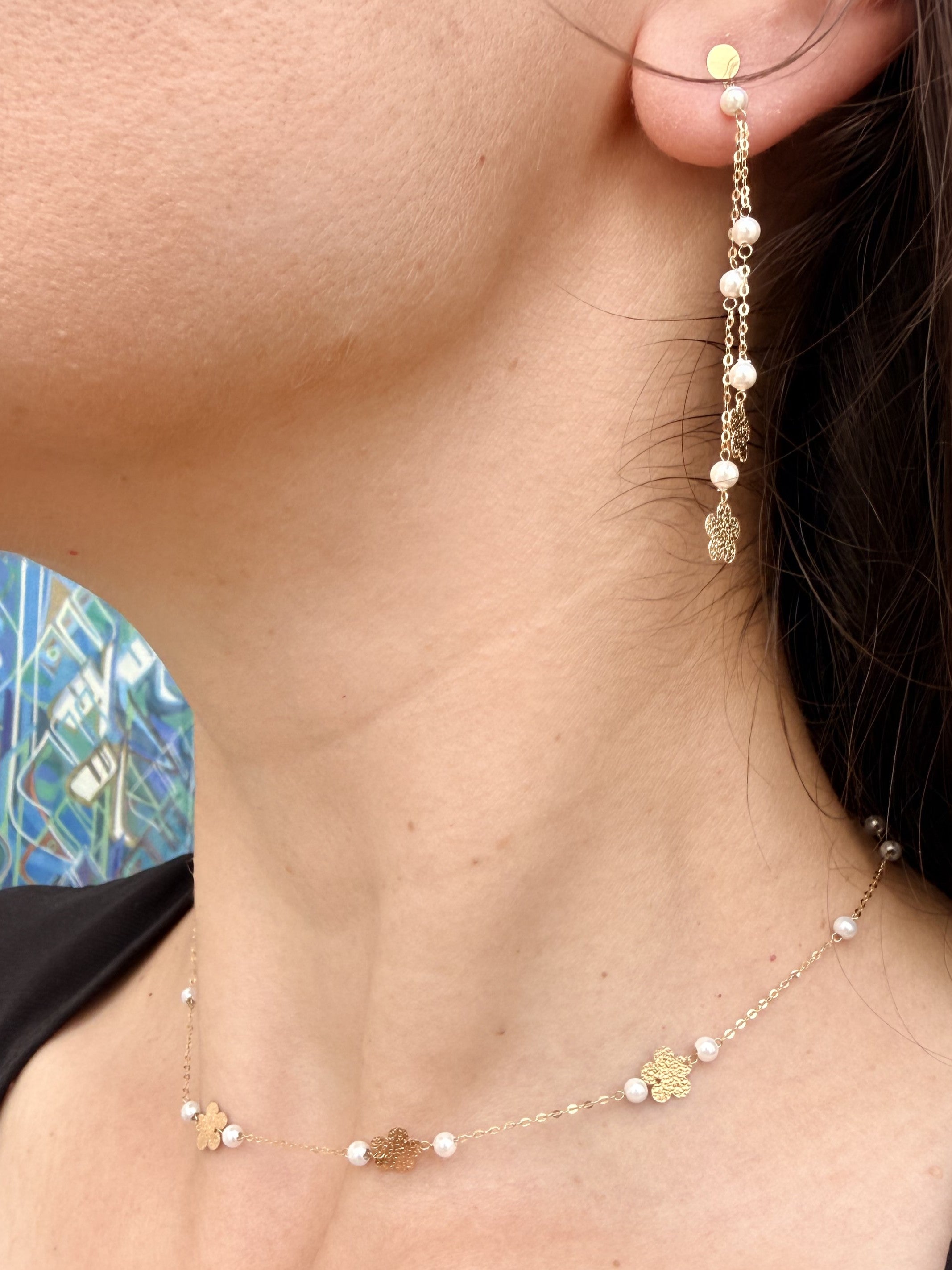Pearl Earring and Necklace Set