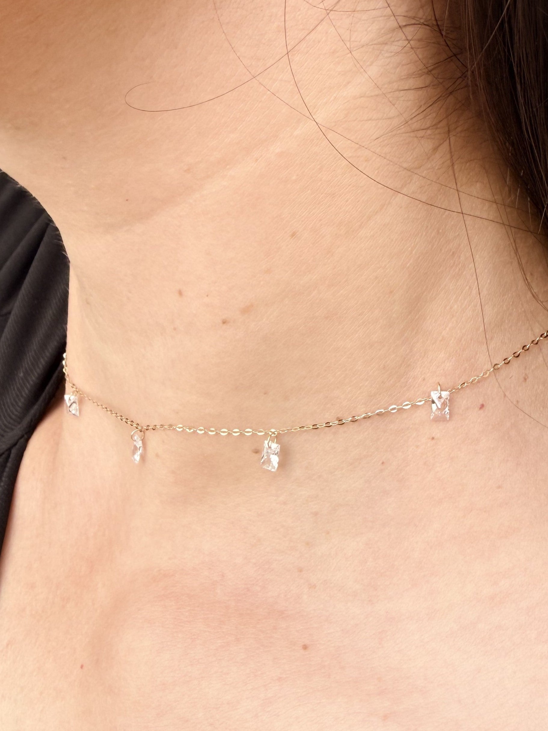 Rectangle Zircon Necklace