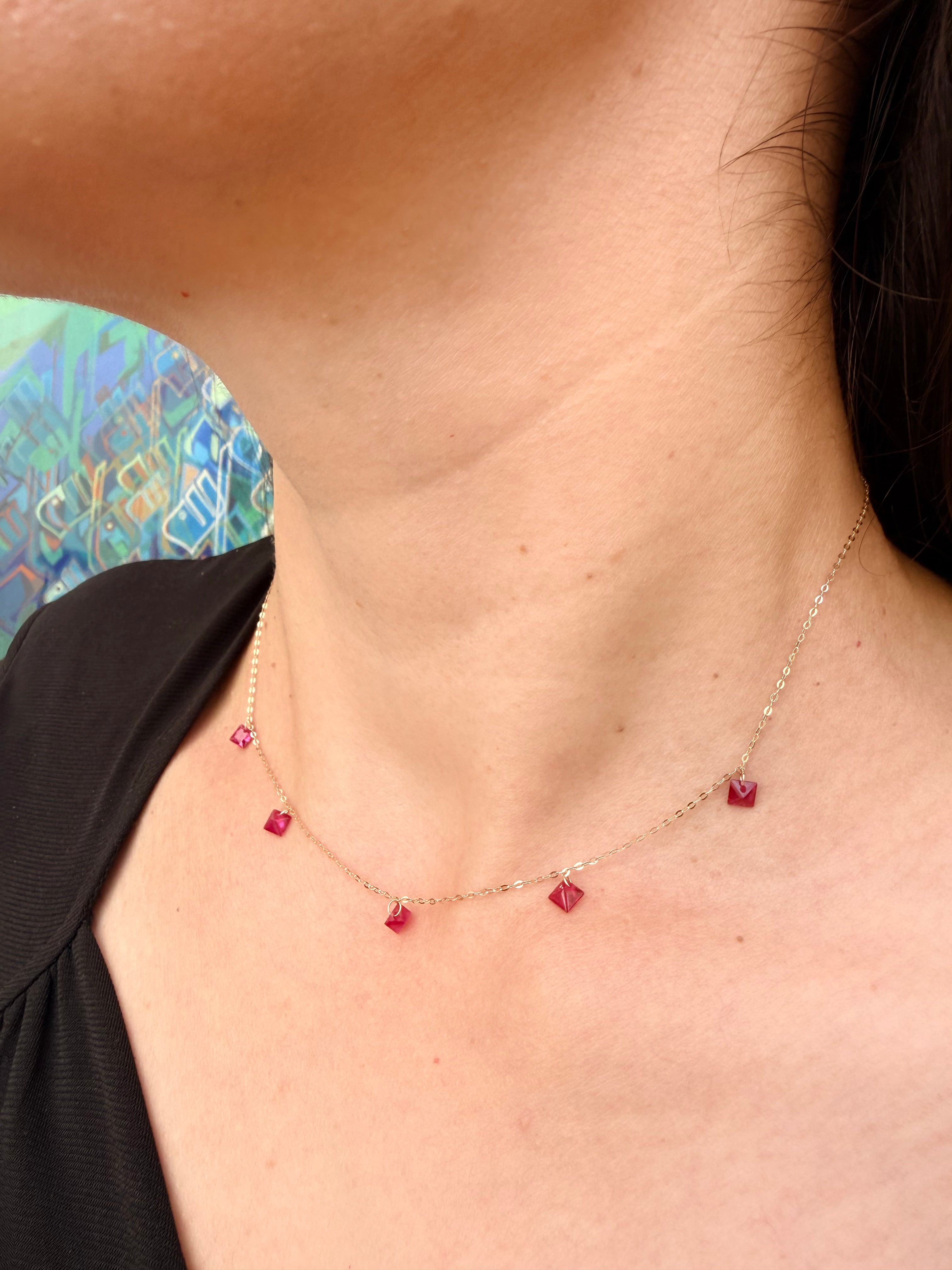 Red zircon Necklace