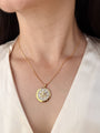 Celestial White Enamel Pendant Necklace