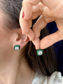 Zahra Green Cushion Pendant & Earrings Set