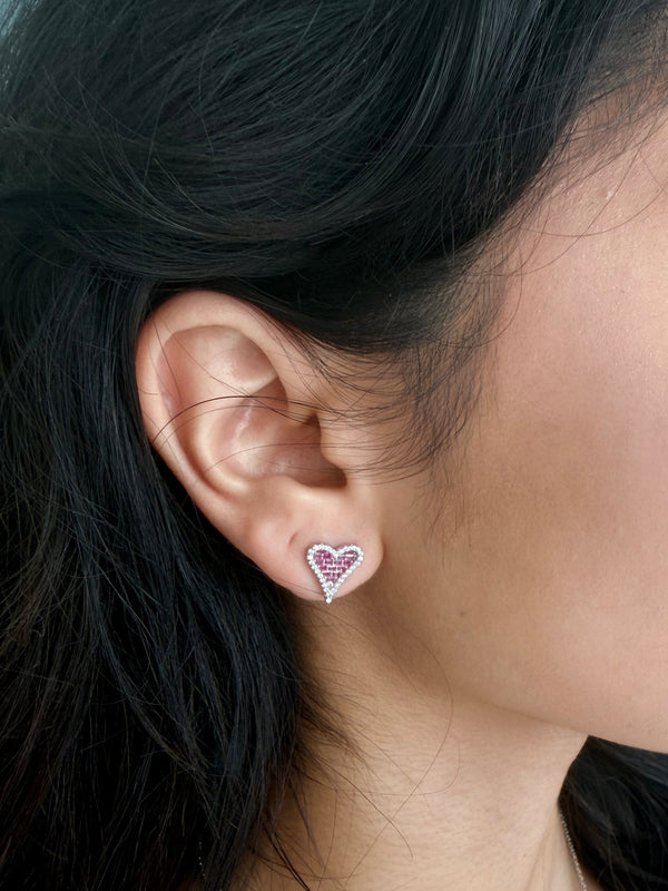 Blush Heart Zircon Necklace & Earrings Set