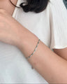 Green and White Tennis Bracelet