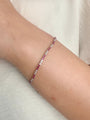 Red and White Tennis Bracelet