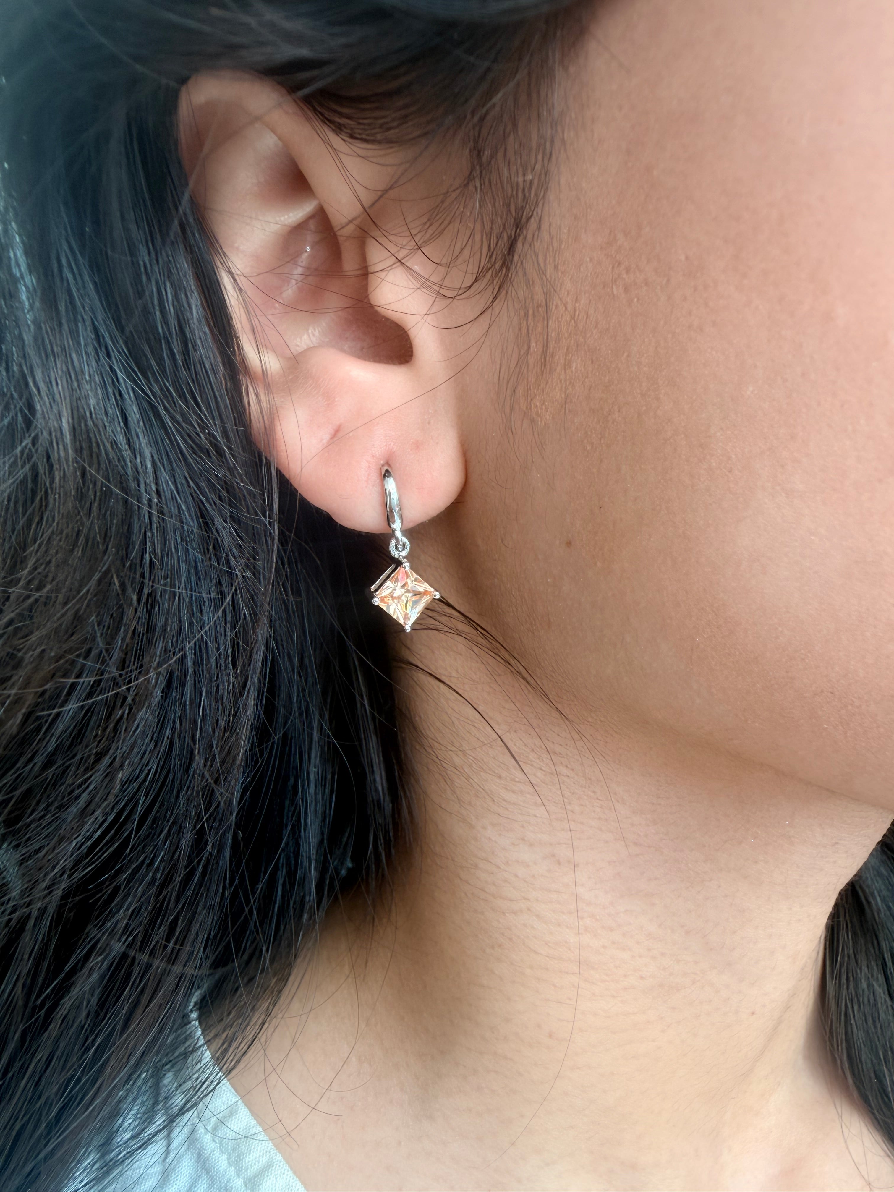 Yellow Crystal Drop Earring