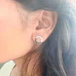 Black Enamel Stud Earrings