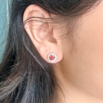 Amber Crystal Round Studs