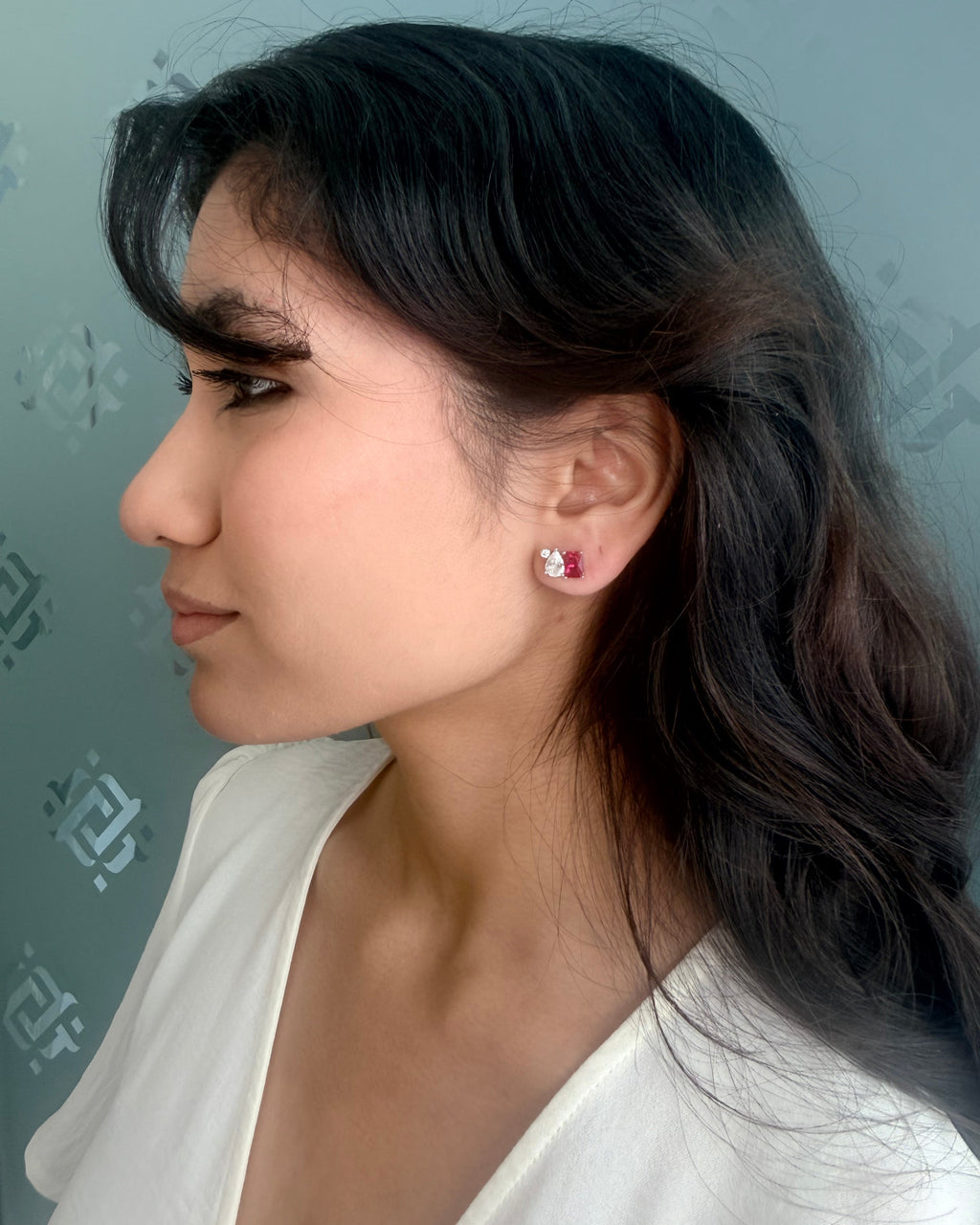 Geometric Trio Zircon Stud Earrings