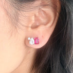 Geometric Trio Zircon Stud Earrings