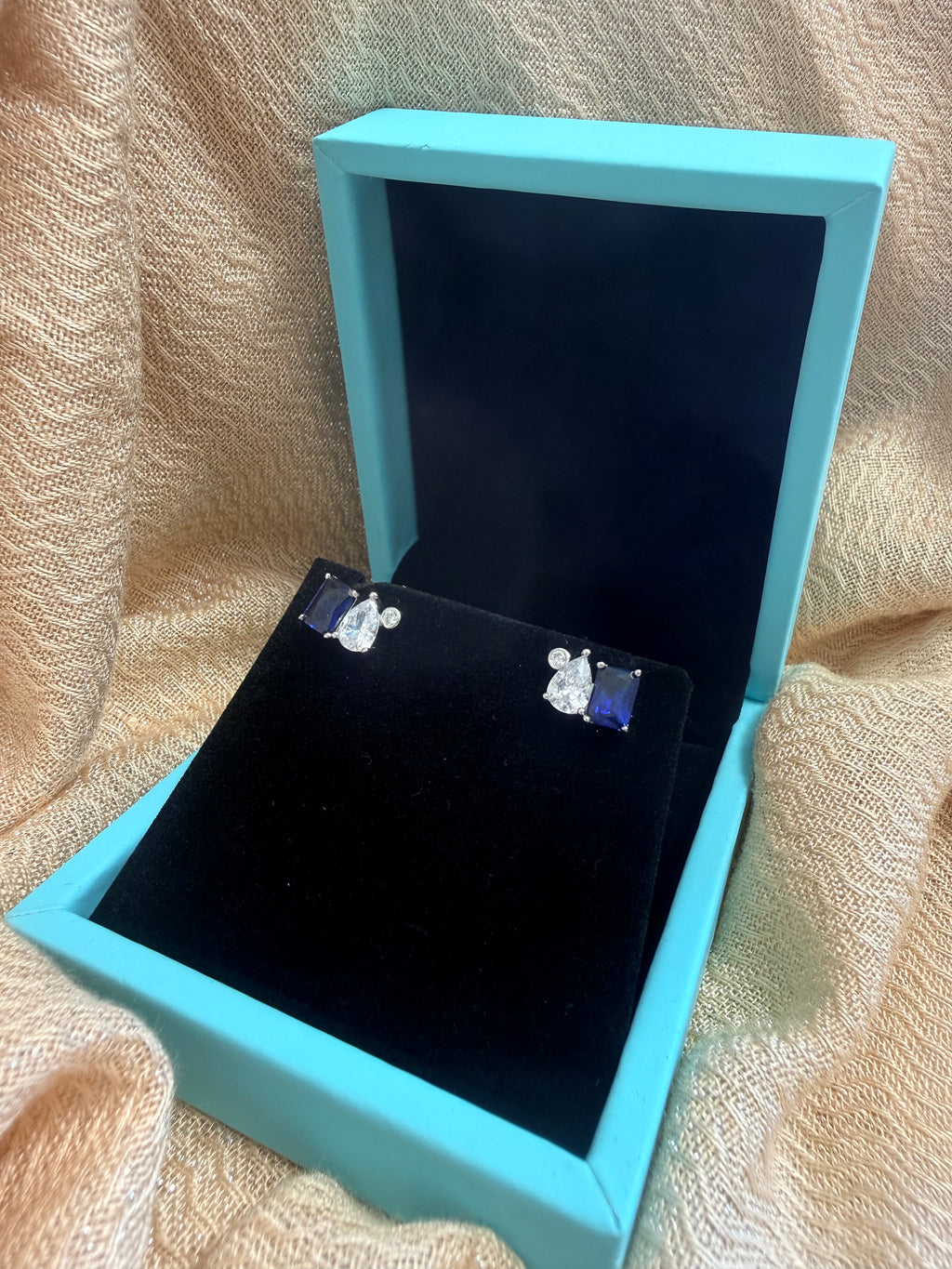 Geometric Trio Zircon Stud Earrings