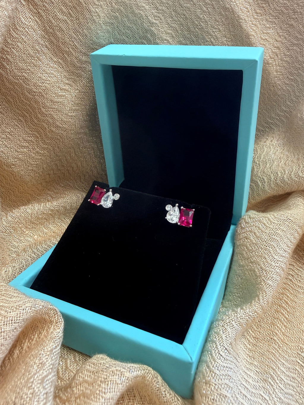 Geometric Trio Zircon Stud Earrings