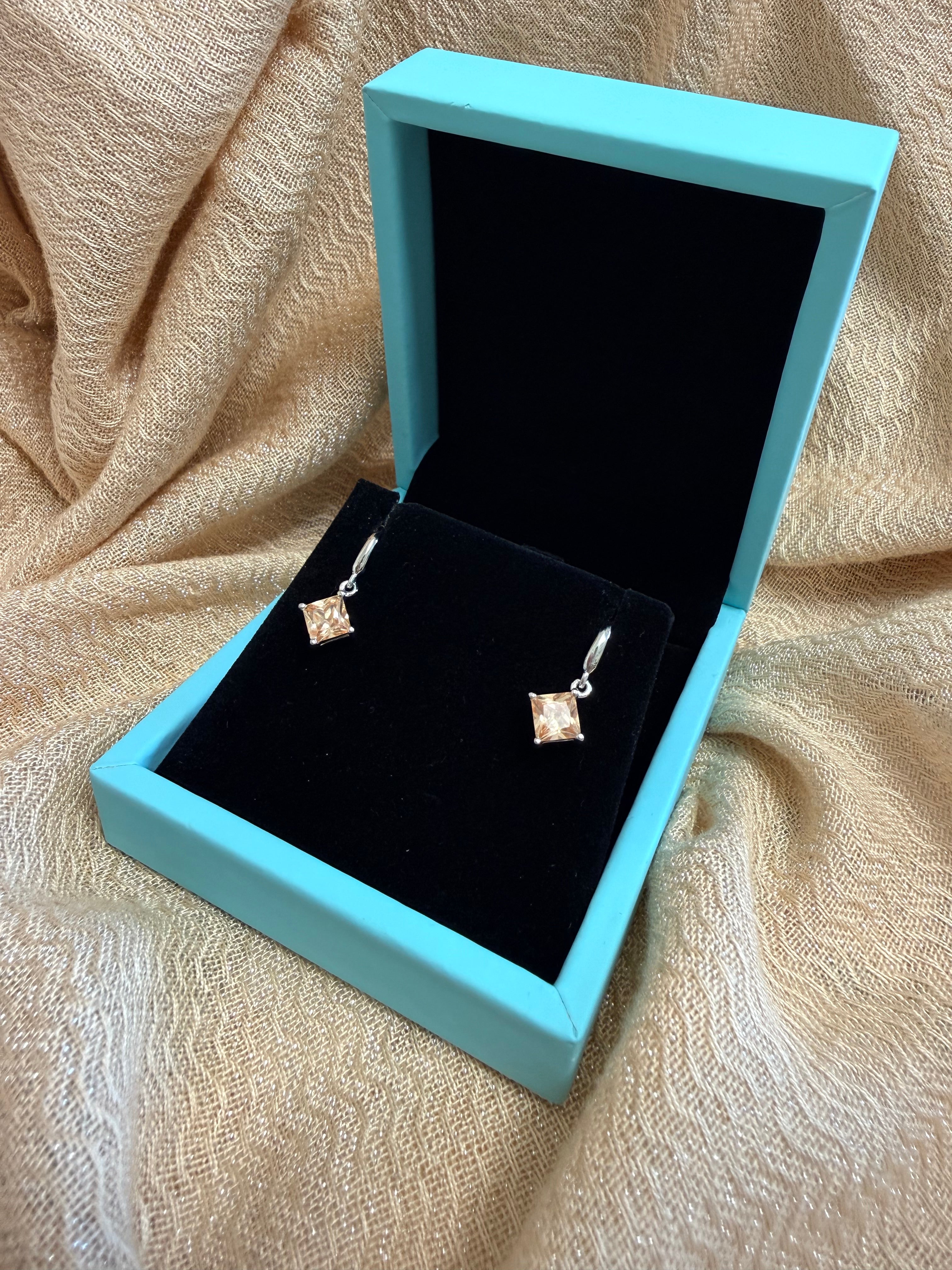 Yellow Crystal Drop Earring