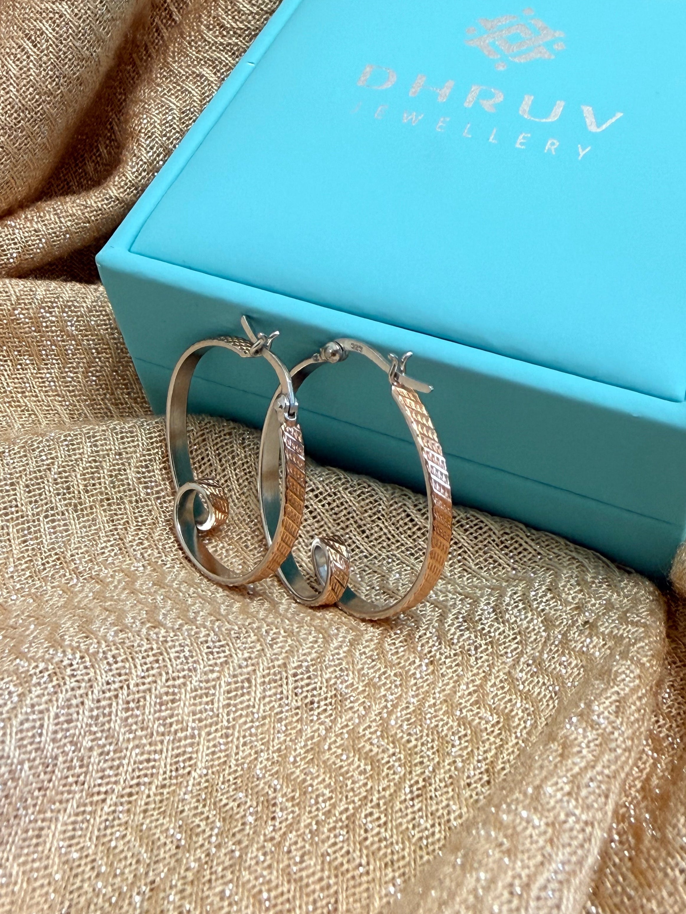 Twist Rose Gold Hoop Earrings