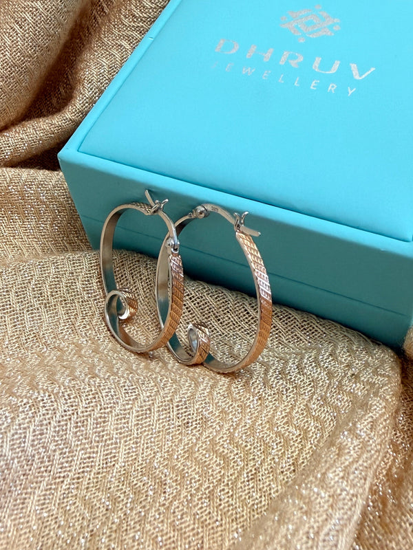Twist Rose Gold Hoop Earrings