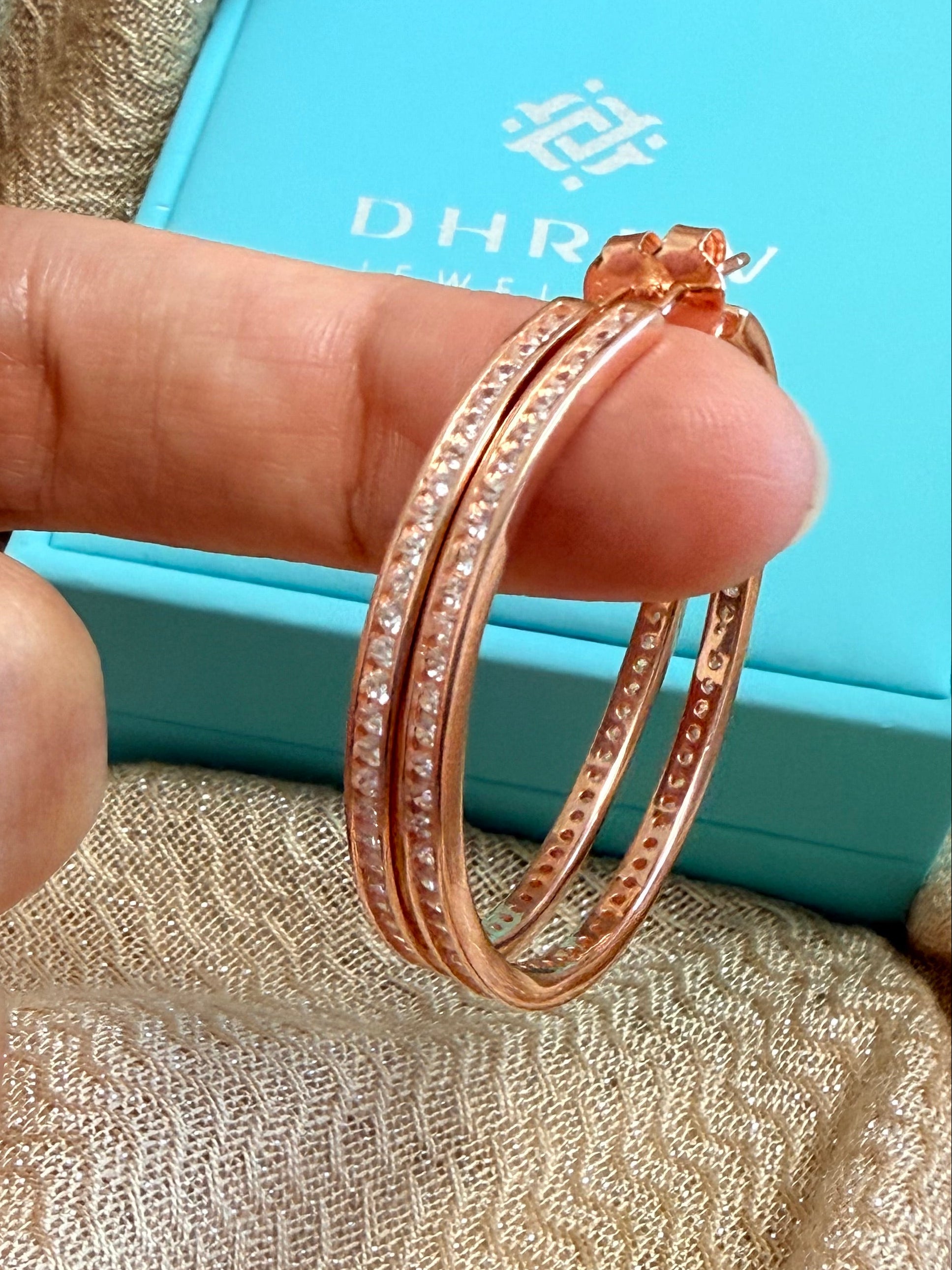 Studded Golden Hoop Earrings