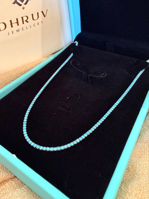 Feroza Blue Tennis Necklace