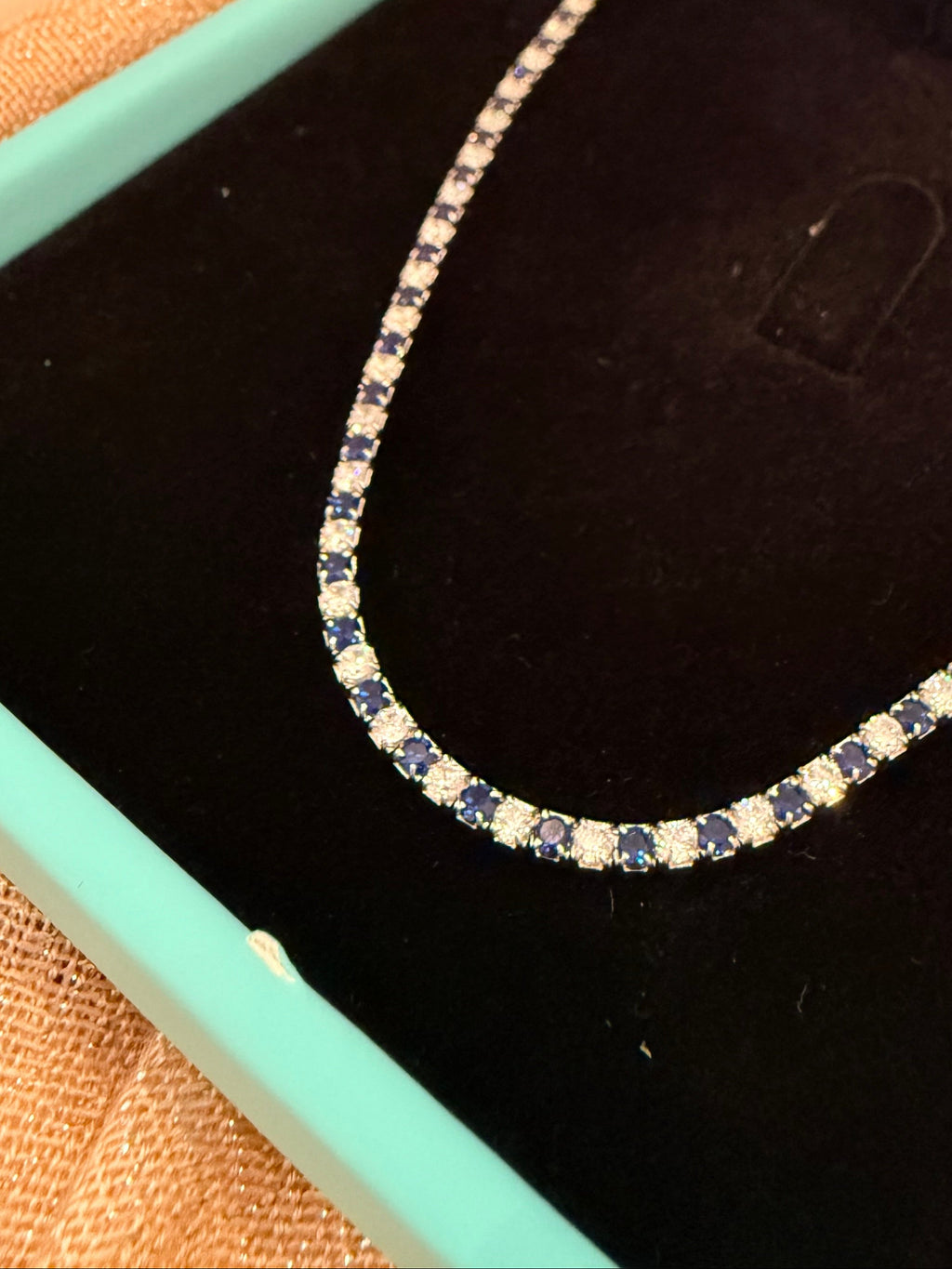 Blue White Tennis Necklace