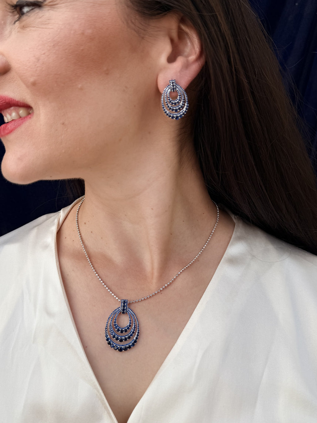 Midnight Sapphire Arc Set