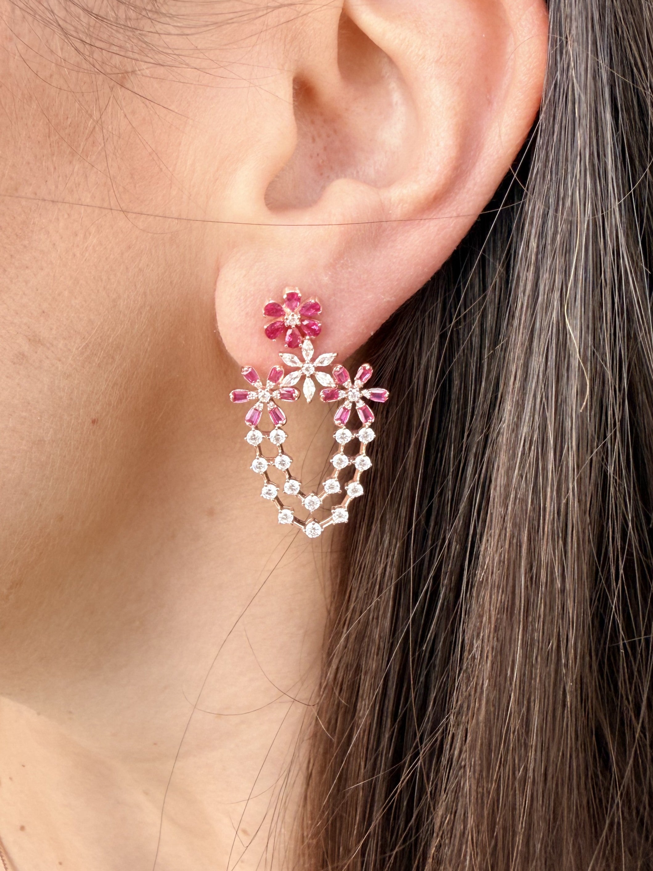 Ruby Blossom Cascade Set