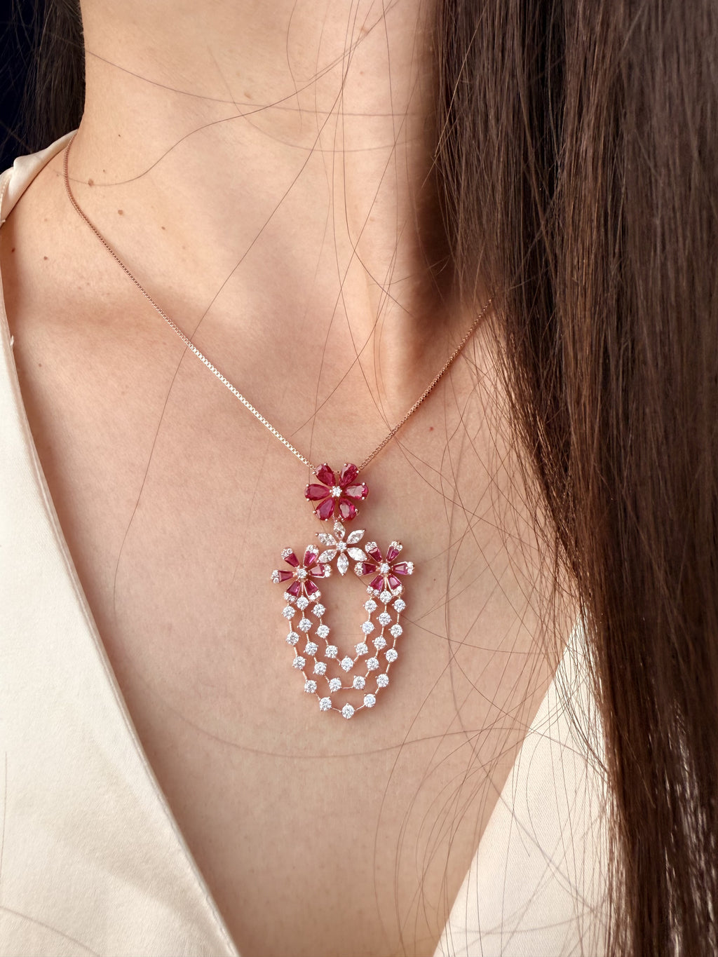 Ruby Blossom Cascade Set