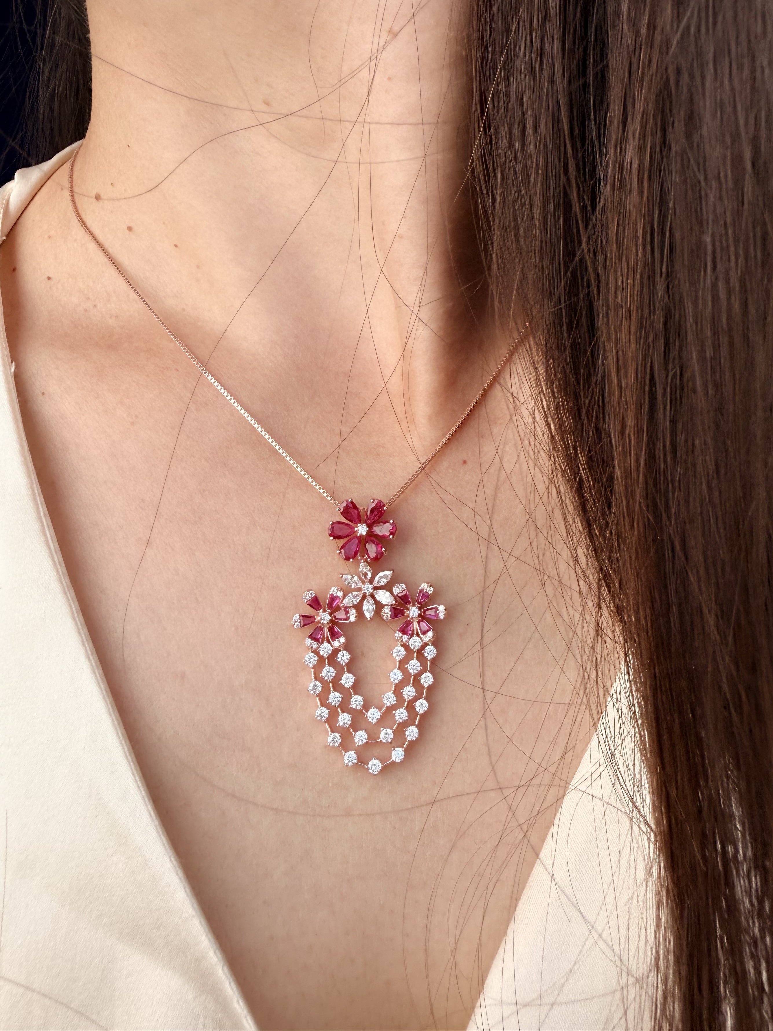 Ruby Blossom Cascade Set