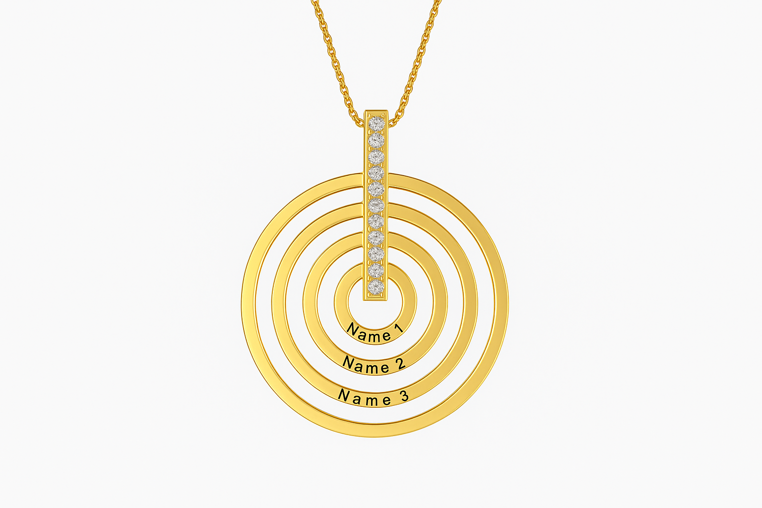 Three rings name necklace only pendant
