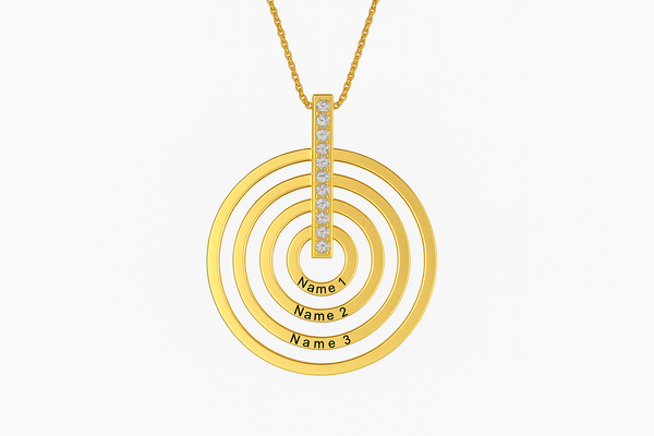 Three rings name necklace only pendant