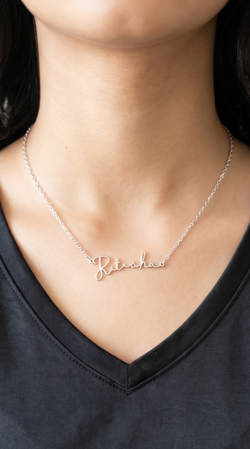 Name necklace with chain