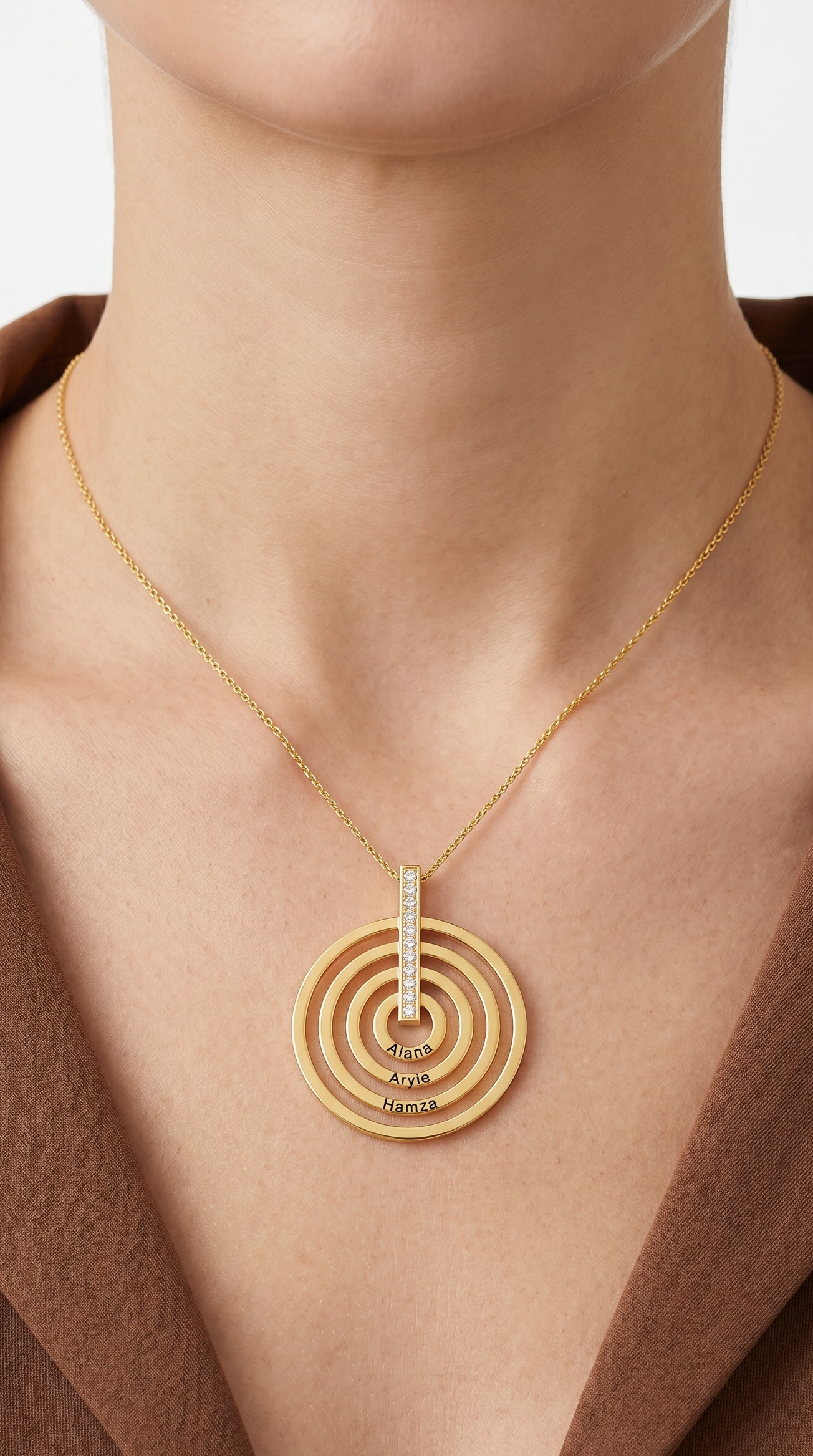 Three rings name necklace (only pendant)